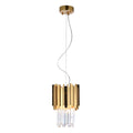 3 Light Gold Stainless Steel Pendant With Clear Crystals