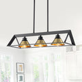 3 Light Industrial Linear Kitchen Island Pendant Light Cone Shades Dia.25.59 In
