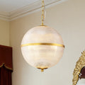 3 Light Mid Century Modern Glam Gold Grid Glass Globe Chandelier Ceiling Light 11.8 In. W X 13.39 In. H