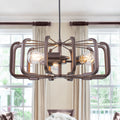 3 Light Oil Rubbed Bronze Geometric Cage Pendant Light Kitchen Island Dia.17.72 In