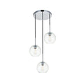 3 Light 18 Inch Pendant With Clear Glass