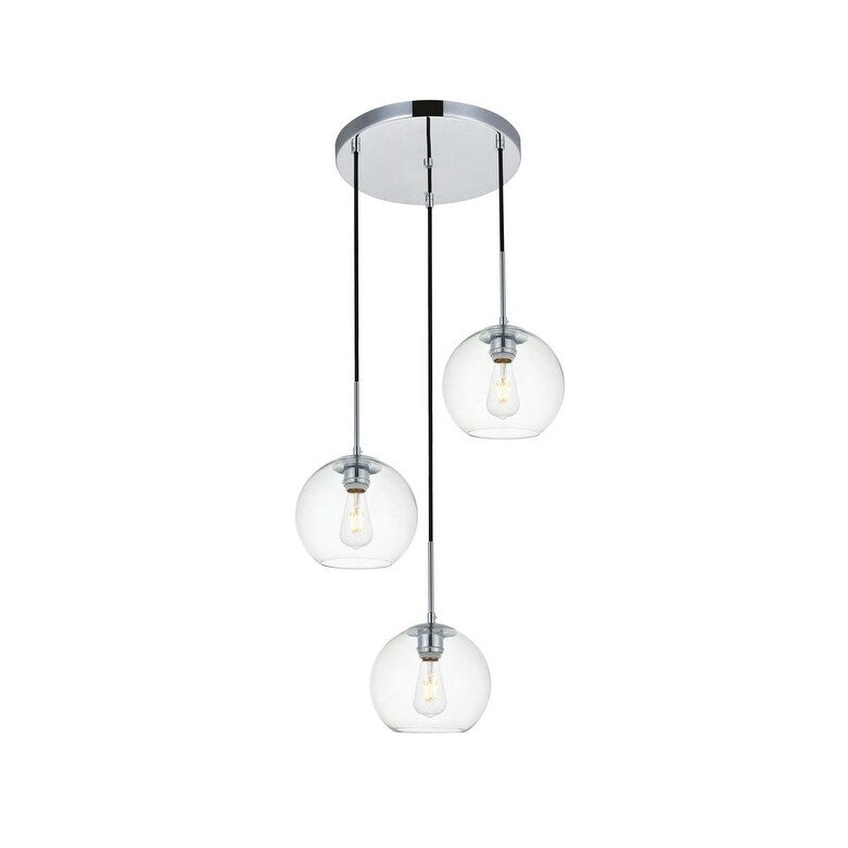 3 Light 18 Inch Pendant With Clear Glass