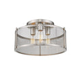 3 Light Screen Retro Drum Metal Semi Flush Nickel
