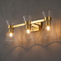 3 Light Seeded Glass Vanity Light Damp Rated