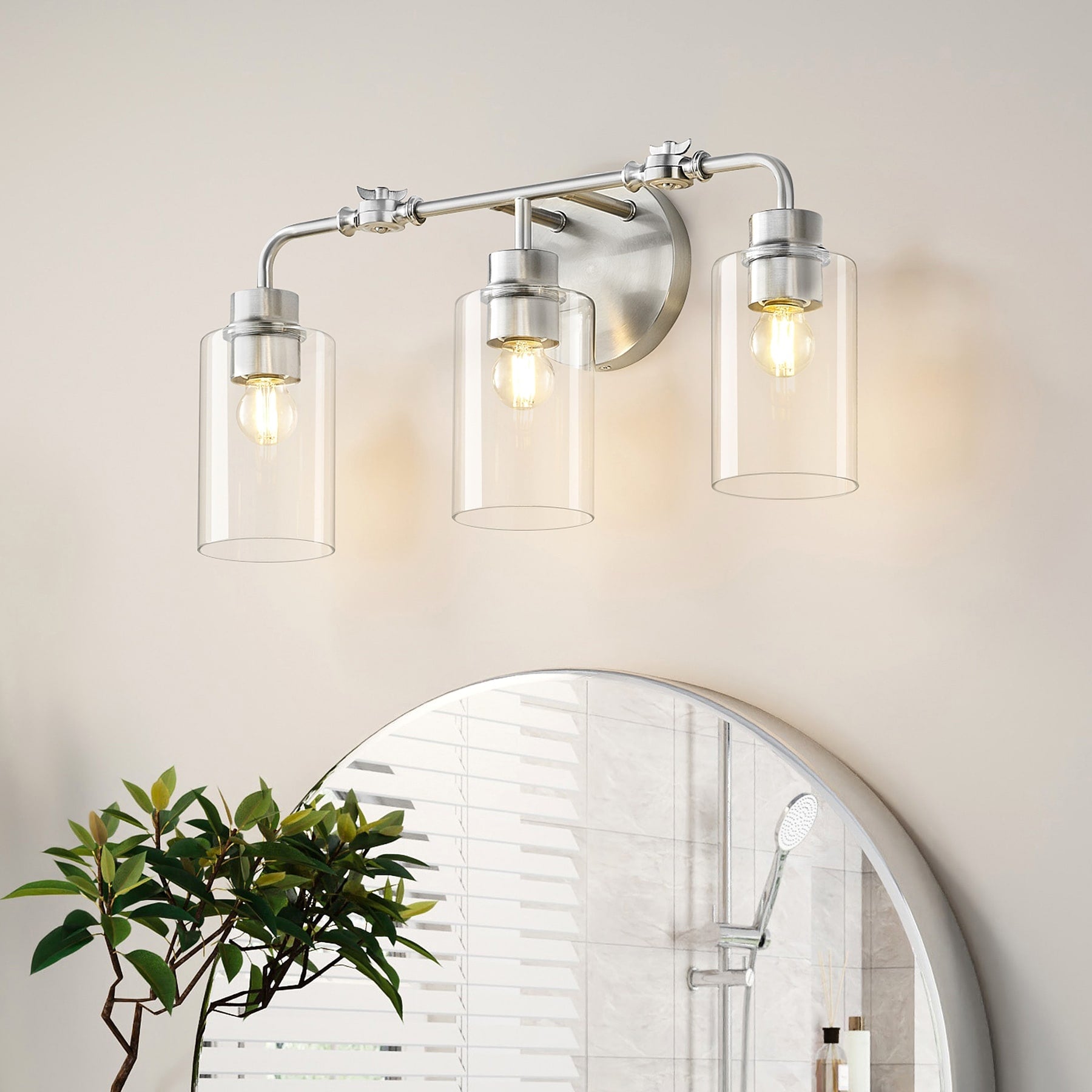 3 Light Vanity Light With Adjustable Pivot Joint 21.5 W 6.1 D 9.8 H