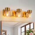 3 Light Vintage Wall Sconce Cone Shaped Vanity Light With Clear Raindrop Glass Lampshade E26 23.6