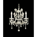 3 Light White Chandelier With Clear Crystals