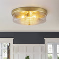 3 Lights 15.94 Vintage Semi Flush Mount Ceiling Light With Thickened Glass Lampshade