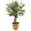 3 Olive Artificial Tree In Terracotta Planter