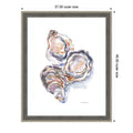 3 Oysters By Patricia Shaw Wood Framed Wall Art Print Cottage Grey Silver