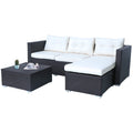 Havenside Home Rankin 3 Piece Wicker Patio Sofa Set With Adjustable Tea Table