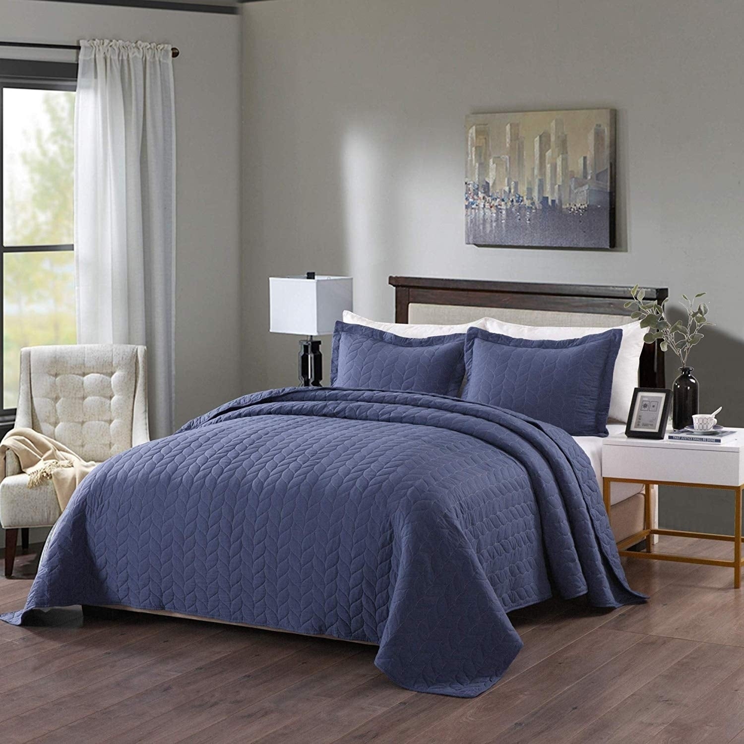 Porch Den Heightsview Prewashed Lightweight 3 Piece Quilted Bedspread Set