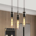 3 Pack Black Pendant Lights Kitchen Island No Bulbs Glass Pendant Light Over Island Industrial Pendant Light Fixtures