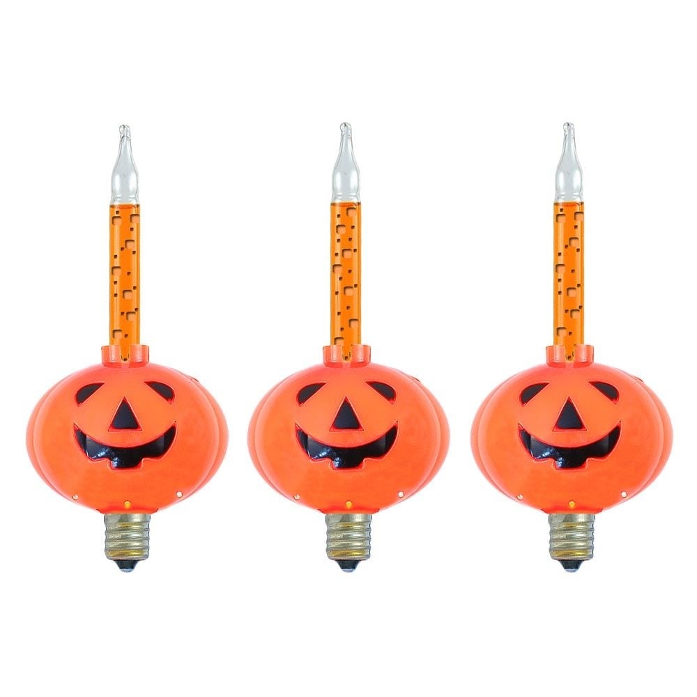 3 Pack Pumpkin Halloween Bubble Light Replacement Pack Orange Liquid