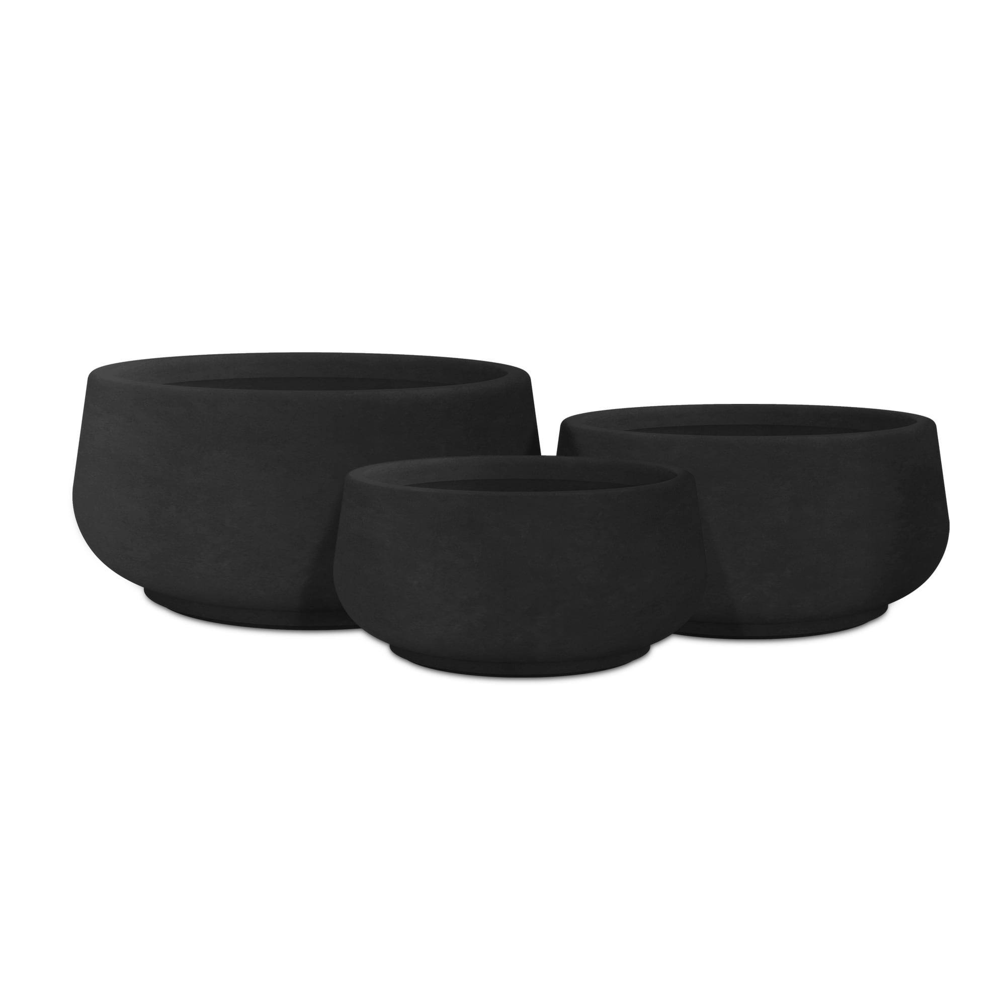 3 Pack Round Concrete Planters With Drainage Holes Ideal For Indoor Outdoor Use 22 Inch X 10 Inch