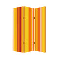 3 Panel Canvas Screen With Bright Stripe Print Yellow And Red