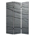 3 Panel Canvas And Metal Frame Room Divider Slate Gray