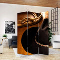 3 Panel Foldable Canvas Screen With Country Print Brown And Black