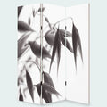 3 Panel Foldable Canvas Screen With Lily Print Black And White