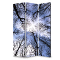3 Panel Foldable Canvas Screen With Tree Print Black