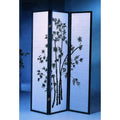 3 Panel Oriental Shoji Screen Room Divider Black