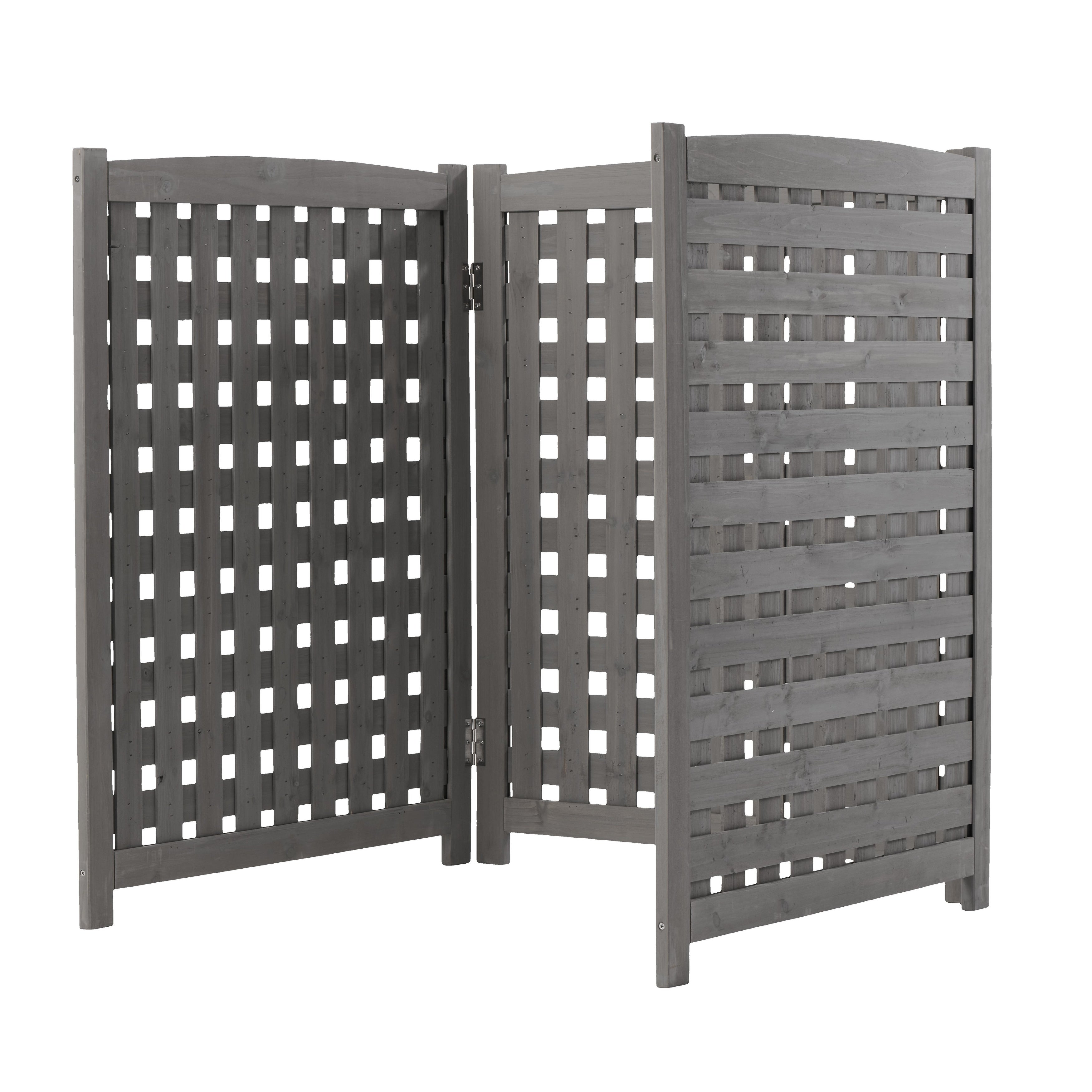 3 Panel Outdoor Air Conditioner Fence Screen Outside Wood Privacy Fence 32 W X 38 H