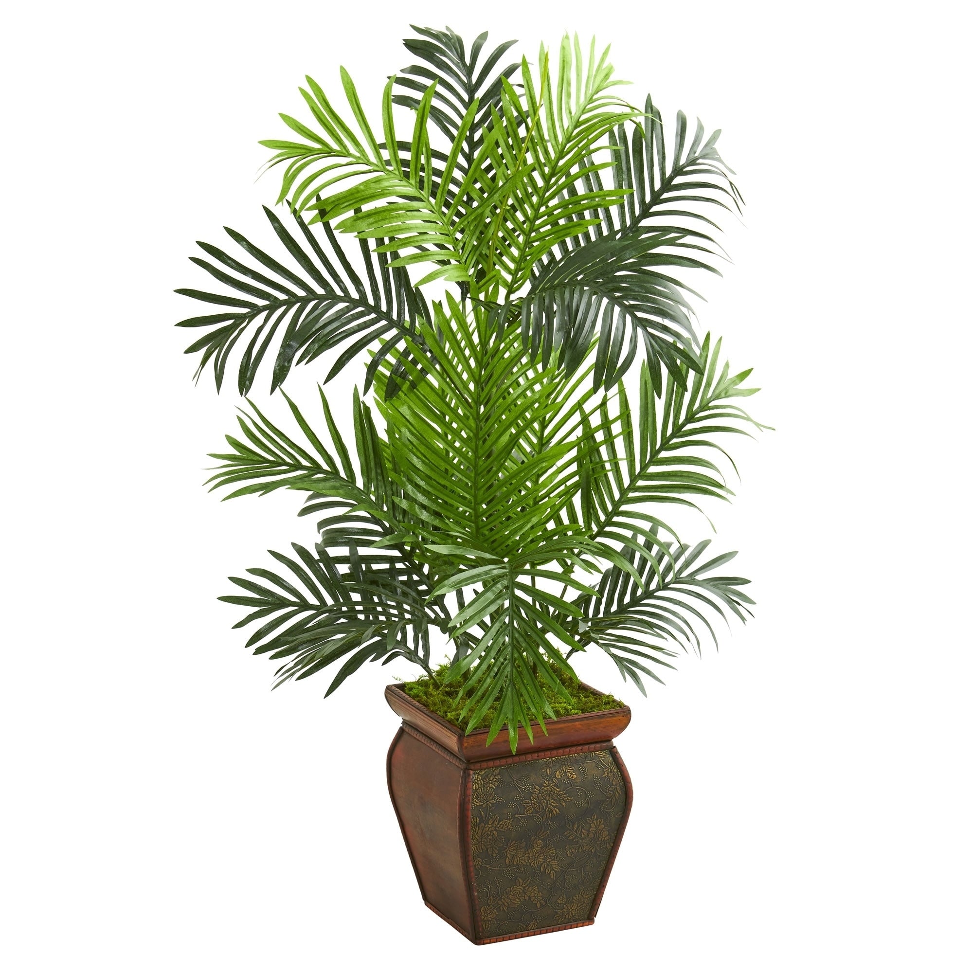3 Paradise Palm Artificial Tree In Decorative Planter H 3 Ft. W 22 In. D 17 In