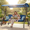 3 Person Outdoor Patio Swing With Adjustable Canopy