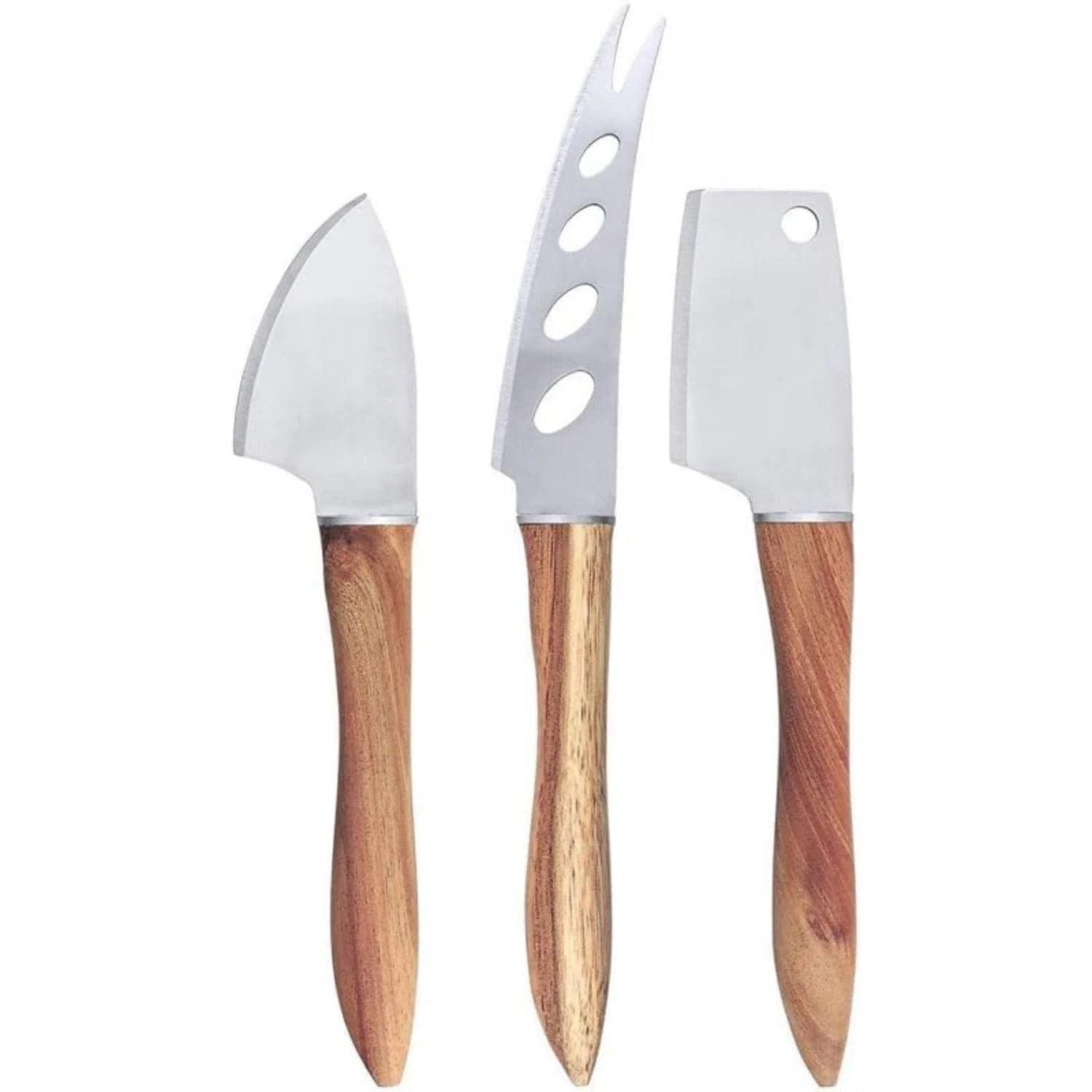 3 Piece Acacia Wood Handle Cheese Knife Set