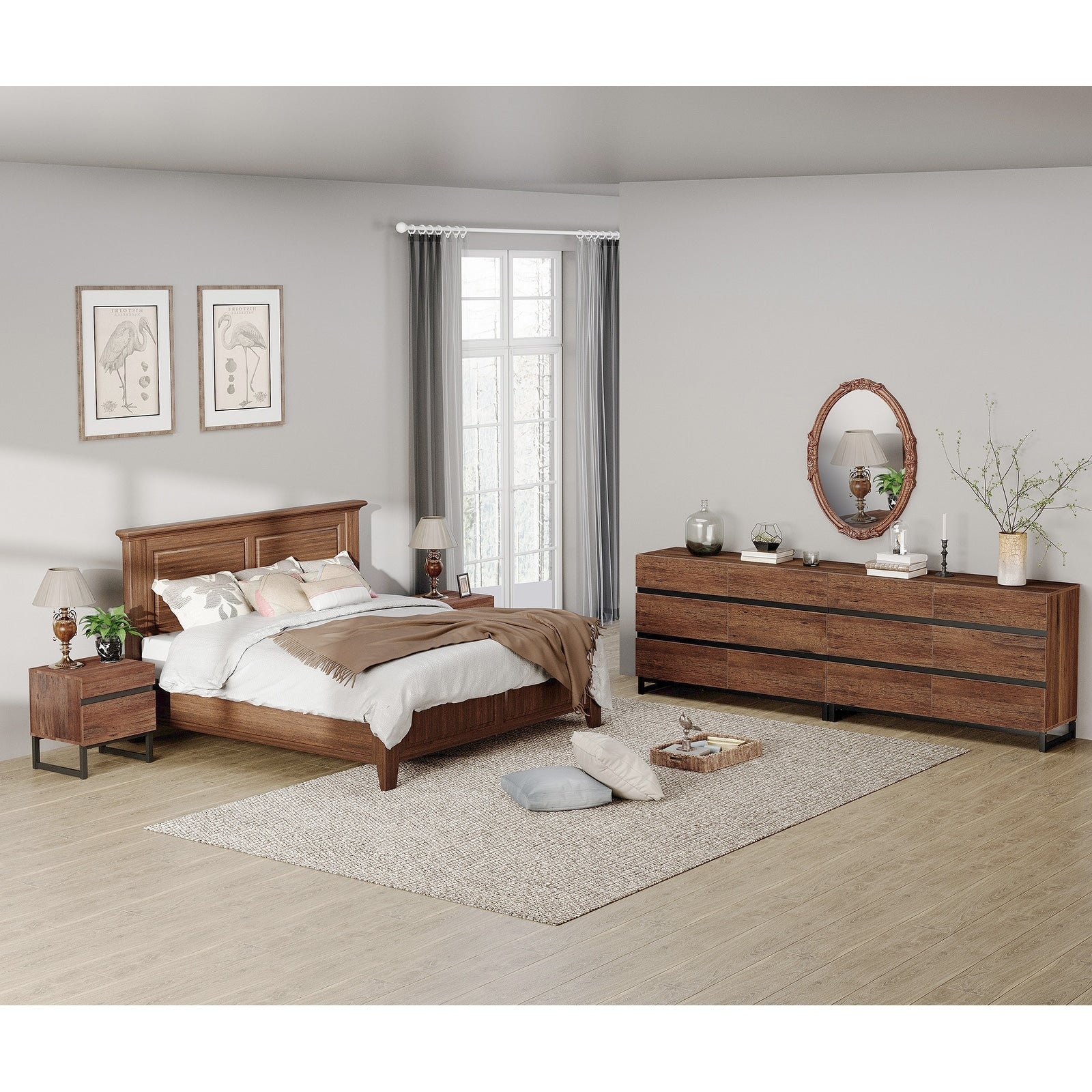 3 Piece Bedroom Furniture Set Dresser Chest With 12 Drawers 2 Nightstand For Bedroom Bedroom Furniture Set