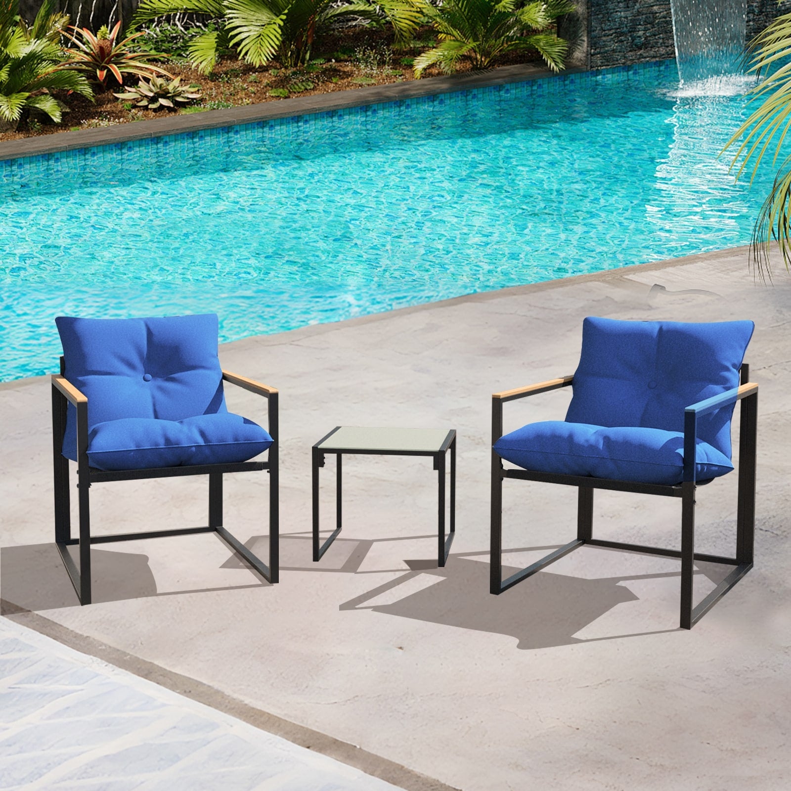 3 Piece Bistro Outdoor Patio Set Textilene Outdoor Patio Furniture