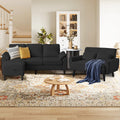 3 Piece Corduroy Living Room Sets Including Sofa Storage Ottoman And Loveseat