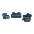 3 Piece Couch Living Room Sofa Set With Light Blue Fluffy Fabric