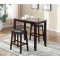 Copper Grove Bloodroot 3 Piece Counter Height Table And Saddleback Stools