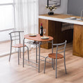 Porch Den Matomandy Metal Frame 3 Piece Bistro Set With Shelf Storage