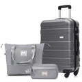 3 Piece Luggage Set 24In Checked Suitcase With Tsa Lock Travel Duffel Bag Wet Dry Toiletry Bag
