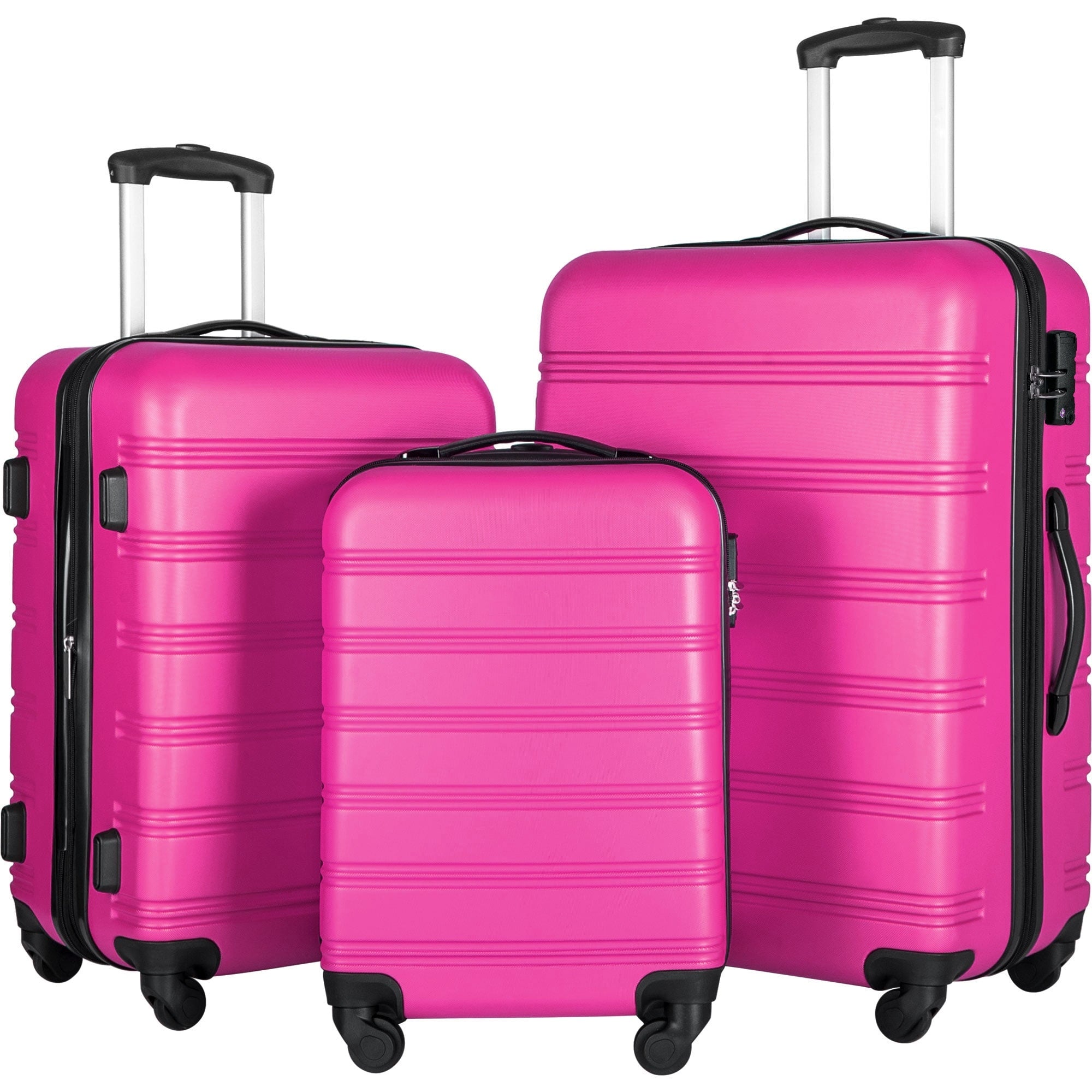3 Piece Luggage Set Hardside Spinner Suitcase With Tsa Lock 20In 24In 28In Available