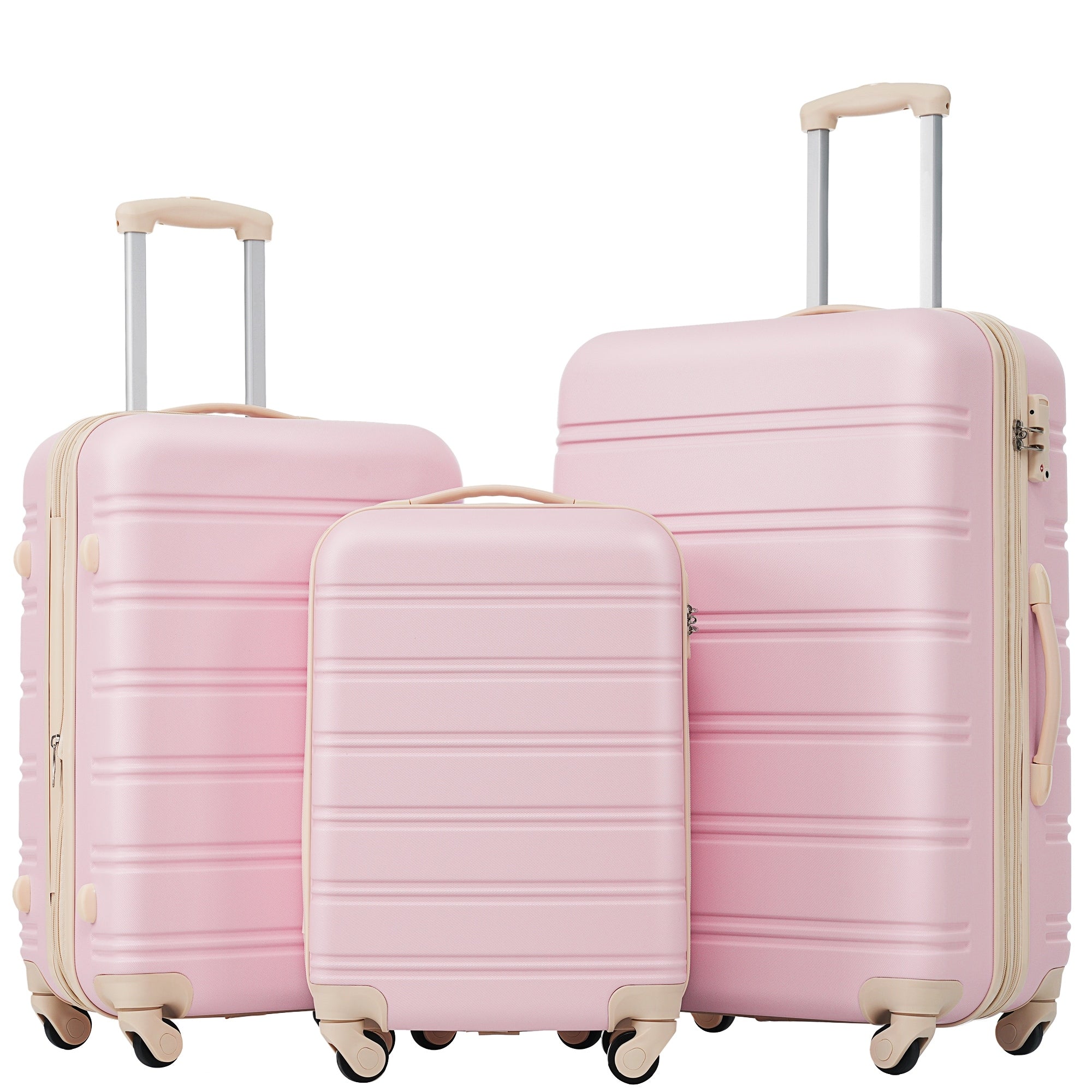 3 Piece Luggage Set Hardside Spinner Suitcase With Tsa Lock 20In 24In 28In Available