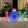 3 Piece Multi Color Joy Holiday Decoration With Lights For Indoor And Outdoor