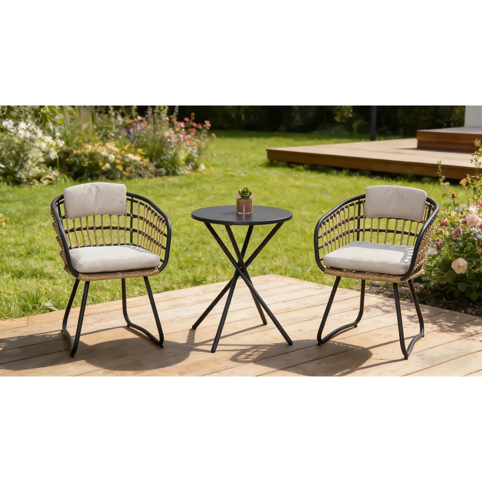 3 Piece Outdoor Bistro Set All Weather Outdoor Small Space Furniture