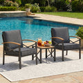 3 Piece Outdoor Patio Conversation Set With Cushioned Chairs All Weather Furniture N A
