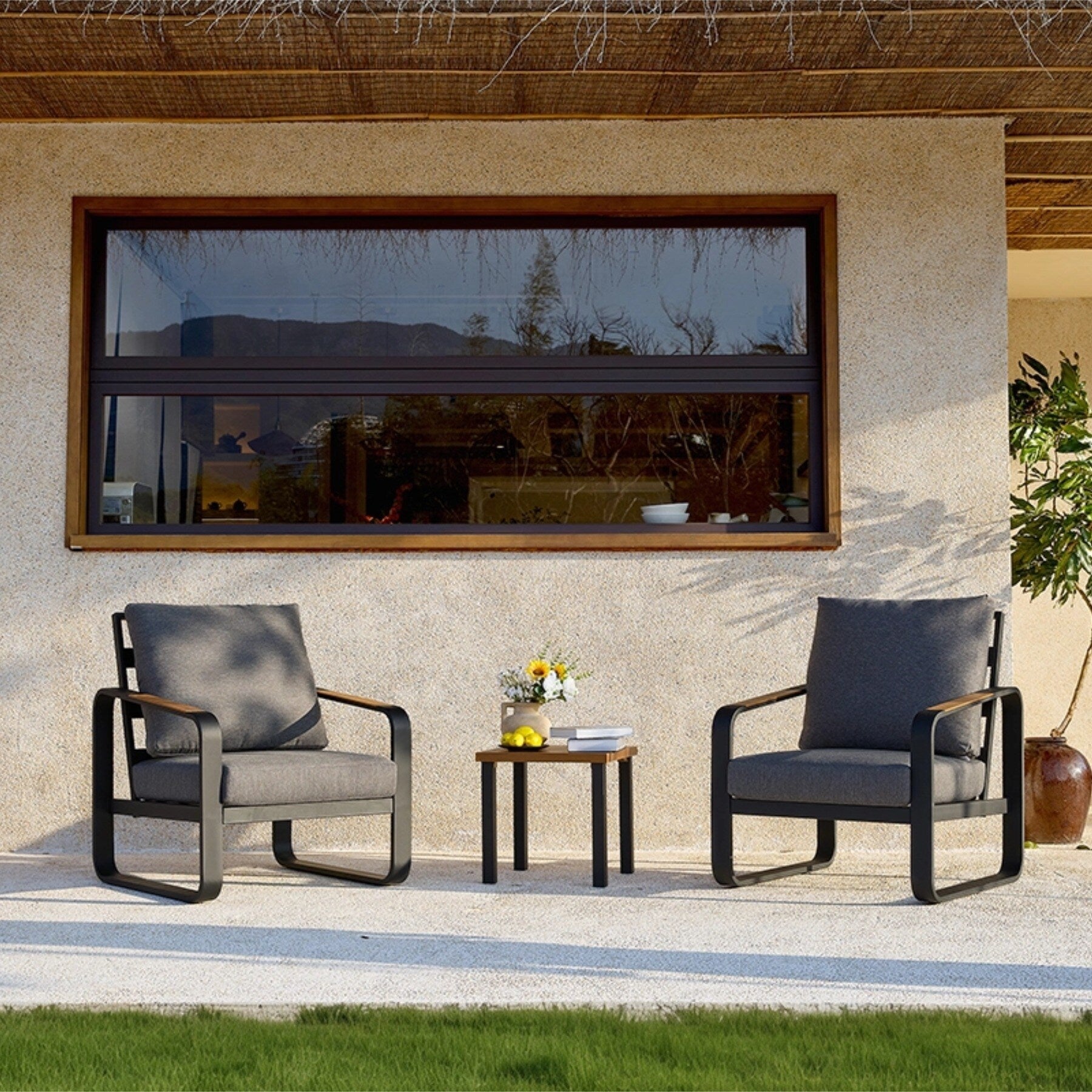 3 Piece Outdoor Patio Conversation Set