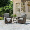 3 Piece Outdoor Swivel Rocking Chair Set With Side Table 360 Swivel Rocking Motion