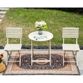 3 Piece Patio Dinning Set 23.62 Round Wood Table And Two Chairs