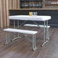Plastic Folding Table And Benches