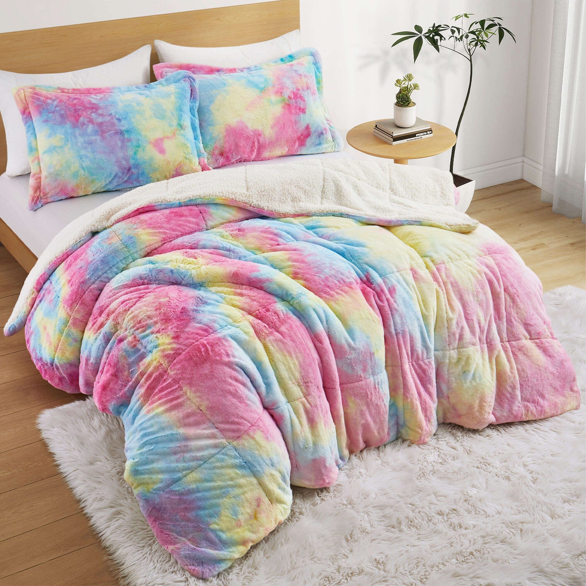 Peace Nest 3 Piece Sherpa Reversible Down Alternative Comforter Set