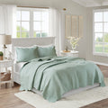 3 Piece Reversible Scalloped Edge Quilt Set Cream King Cal King
