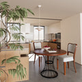 3 Piece Round Dining Set 42 Inch Solid Wood Look Table 2 Upholstered Chairs With Heavy Duty Base Rustic Modern Style
