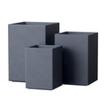 3 Piece Smooth Modern Concrete Planter Set For Patio Garden Decor 18.5 H X 13 W