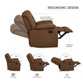 3 Piece Suede Manual Reclining Living Room Set With Drop Down Table